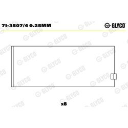 Ojničné ložisko GLYCO 71-3507/4 0.25mm