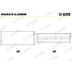 Ložisko kľukového hriadeľa GLYCO H1002/5 0.25mm