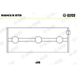 Ložisko kľukového hriadeľa GLYCO H1043/5 STD