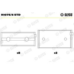 Ložisko kľukového hriadeľa GLYCO H1075/5 STD