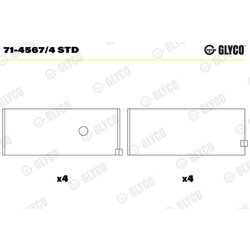 Ojničné ložisko GLYCO 71-4567/4 STD