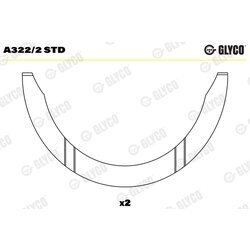 Vymedzovacia podložka pre kľukový hriadeľ GLYCO A322/2 STD