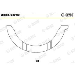 Vymedzovacia podložka pre kľukový hriadeľ GLYCO A323/2 STD