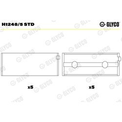 Ložisko kľukového hriadeľa GLYCO H1248/5 STD