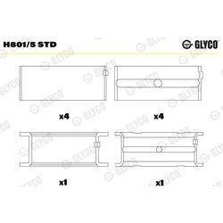 Ložisko kľukového hriadeľa GLYCO H801/5 STD
