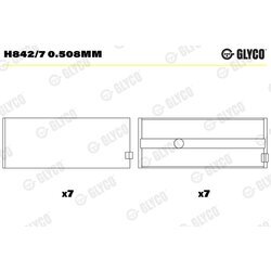 Ložisko kľukového hriadeľa GLYCO H842/7 0.508mm