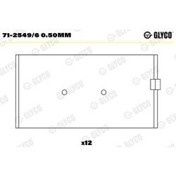 Ojničné ložisko GLYCO 71-2549/6 0.50mm