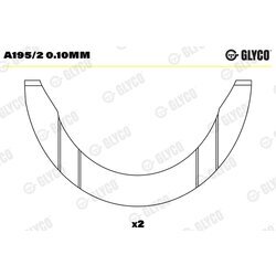 Vymedzovacia podložka pre kľukový hriadeľ GLYCO A195/2 0.10mm