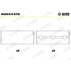 Ložisko kľukového hriadeľa GLYCO H1003/5 STD
