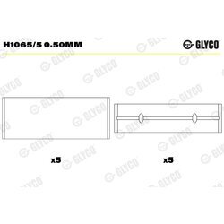 Ložisko kľukového hriadeľa GLYCO H1065/5 0.50mm