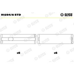Ložisko kľukového hriadeľa GLYCO H1294/6 STD