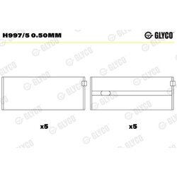 Ložisko kľukového hriadeľa GLYCO H997/5 0.50mm