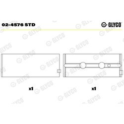 Ložisko kľukového hriadeľa GLYCO 02-4576 STD