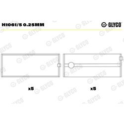 Ložisko kľukového hriadeľa GLYCO H1061/5 0.25mm