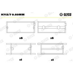 Ložisko kľukového hriadeľa GLYCO H712/7 0.50mm