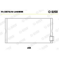 Ojničné ložisko GLYCO 71-3572/6 1.00mm