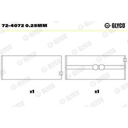 Ložisko kľukového hriadeľa GLYCO 72-4072 0.25mm