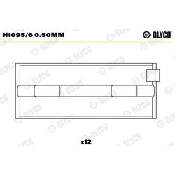 Ložisko kľukového hriadeľa GLYCO H1095/6 0.50mm