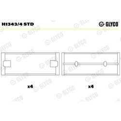 Ložisko kľukového hriadeľa GLYCO H1343/4 STD