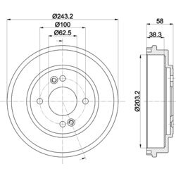 Brzdový bubon HELLA 8DT 355 301-041 - obr. 3