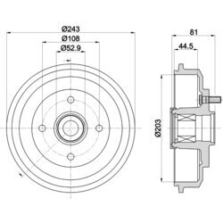 Brzdový bubon HELLA 8DT 355 302-751 - obr. 3