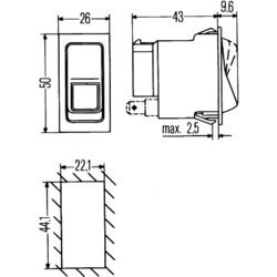 Spínač HELLA 6GM 004 570-061 - obr. 1