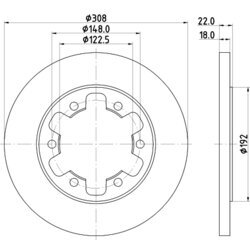 Brzdový kotúč HELLA 8DD 355 122-831 - obr. 3