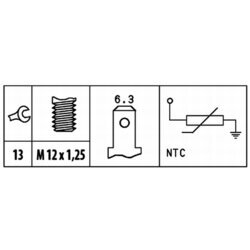 Snímač teploty chladiacej kvapaliny HELLA 6PT 009 309-491 - obr. 1