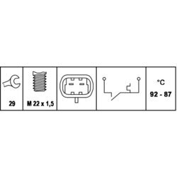 Teplotný spínač ventilátora chladenia HELLA 6ZT 007 807-011 - obr. 1