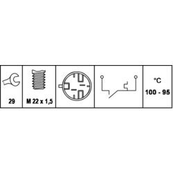 Teplotný spínač ventilátora chladenia HELLA 6ZT 007 807-021 - obr. 1