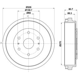 Brzdový bubon HELLA 8DT 355 301-111 - obr. 3