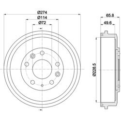 Brzdový bubon HELLA 8DT 355 303-271