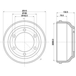 Brzdový bubon HELLA 8DT 355 300-211 - obr. 3