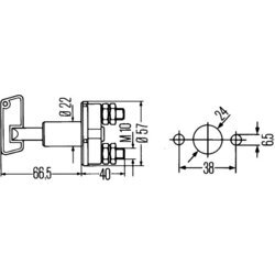 Hlavný vypínač batérie HELLA 6EK 002 843-011 - obr. 1