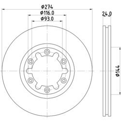 Brzdový kotúč HELLA 8DD 355 111-741 - obr. 3