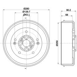 Brzdový bubon HELLA 8DT 355 300-881 - obr. 3