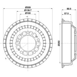 Brzdový bubon HELLA 8DT 355 301-991 - obr. 3