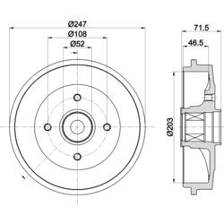 Brzdový bubon HELLA 8DT 355 302-791