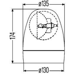 Výstražný otočný maják HELLA 2RL 007 337-021 - obr. 2