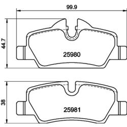 Sada brzdových platničiek kotúčovej brzdy HELLA 8DB 355 021-481