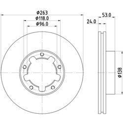 Brzdový kotúč HELLA 8DD 355 115-221 - obr. 3