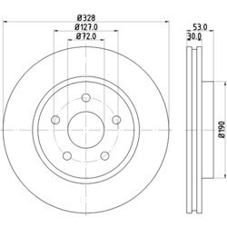 Brzdový kotúč HELLA 8DD 355 115-921 - obr. 3