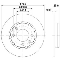 Brzdový kotúč HELLA 8DD 355 133-571 - obr. 3