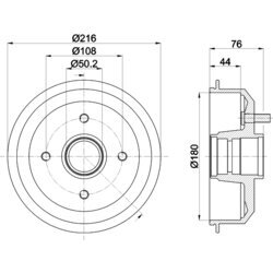 Brzdový bubon HELLA 8DT 355 300-161 - obr. 3