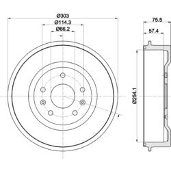 Brzdový bubon HELLA 8DT 355 301-731 - obr. 3