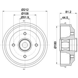 Brzdový bubon HELLA 8DT 355 302-821 - obr. 3