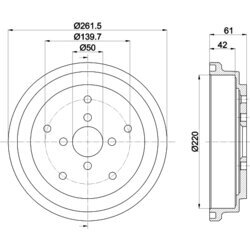 Brzdový bubon HELLA 8DT 355 302-981 - obr. 3