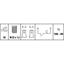 Teplotný spínač ventilátora chladenia HELLA 6ZT 007 800-061 - obr. 1