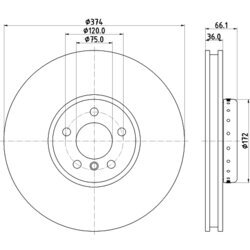 Brzdový kotúč HELLA 8DD 355 120-701 - obr. 3