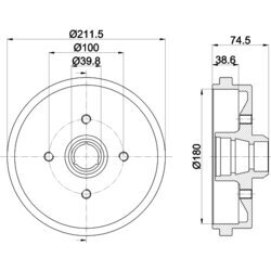 Brzdový bubon HELLA 8DT 355 301-631 - obr. 3